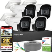 Zestaw Monitoringu 4 Kamery IP PoE 4Mpx z Mikrofonem Podgląd Online z