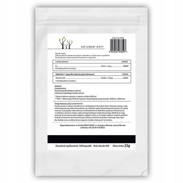 FOREST WITAMINA D3 10000iu 100 kaps MOCNA ZDROWIE zdjęcie 7