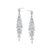 srebrne piękne błyszczące długie kolczyki - kdk5685