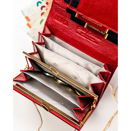 czerwony portfel damski zamykany na zatrzask - peterson na Arena.pl