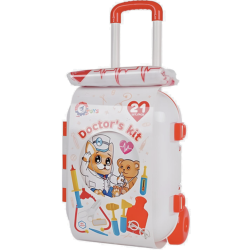 Walizka Zestaw Lekarski Mały Doktor Fartuch Czepek Strzykawka Stetoskop na Arena.pl