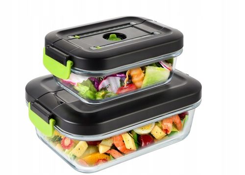 Szklane pojemniki próżniowe na żywność 1,5L 0,65L do zgrzewarki na Arena.pl