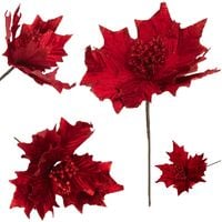 GWIAZDA BETLEJEMSKA NA PIKU CZERWONA BROKATOWA