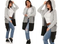 F617 POLSKI Kardigan SWETER kaptur PASY