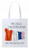 Dla Mamy Mamusi Prezent Torba Eco Biała Shopper Z Nadrukiem Ze Zdjęciem