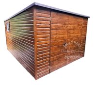 SCHOWEK DOMEK OGRODOWY 3m x 4m spad tył  Brama + okno  drewnopodobny ID135