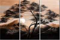 60 90CM OBRAZ 3 ELEM SPOKOJNA NOC DRUK PŁÓTNO RAMA