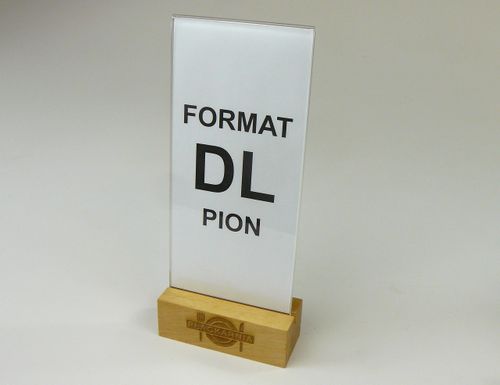 stojak na menu ulotkę plexi + drewniana podstawka z grawerem DL 10 szt na Arena.pl