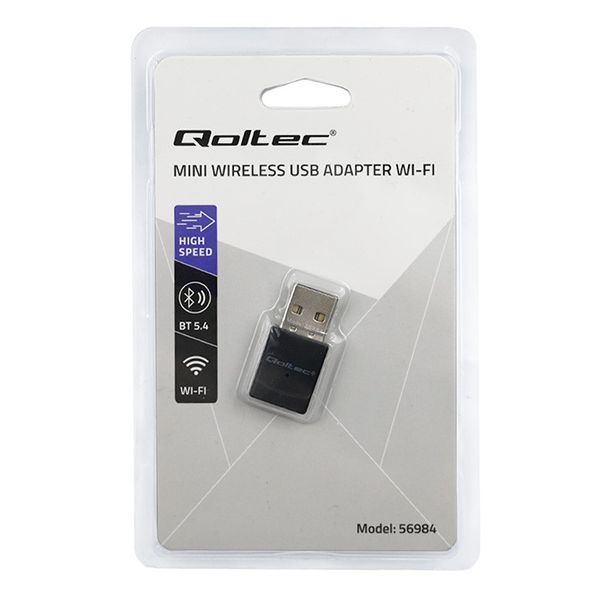 Qoltec Mini Adapter WiFi 6 AX 900Mbps USB Bluetooth 5.4 zdjęcie 10