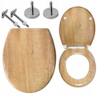 DESKA WC KLOZETOWA SEDESOWA WOLNOOPADAJĄCA NADRUK DĄB DREWNO TWARDA ESTIVA