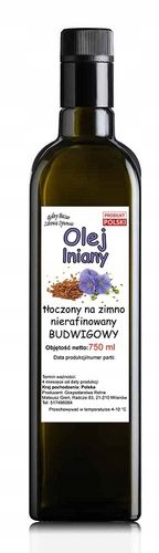 Olej lniany tłoczony na zimno - BUDWIGOWY - 750 ml na Arena.pl