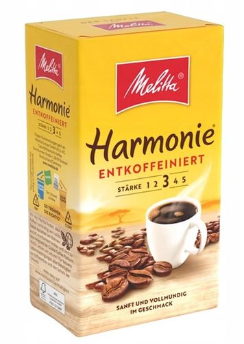 Melitta Harmonie Entcoff. bezkofeinowa kawa mielona 500g Import z Niemiec na Arena.pl