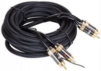 KICX RCA 05 KABEL Przewód AUDIO Stereo 2x RCA Cinch 3x EKRAN OFC 5m REMOTE