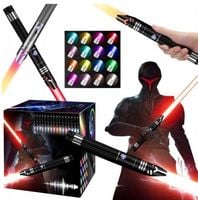 MIECZ ŚWIETLNY STAR WARS ZABAWKOWY WOJOWNIK LED RGB Z DŹWIĘK 16 KOL USB