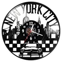 Zegar ścienny z płyty winylowej Nowy York 322.14