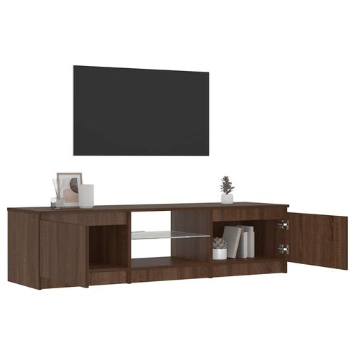 Szafka pod TV, z LED, brązowy dąb, 140 x 40 x 36 cm na Arena.pl