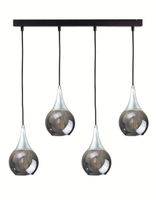 Lampa wisząca 4xE27 LACRIMA SMOKY/SILVER