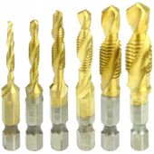 WIERTŁA GWINTUJĄCE 6 SZT HSS M3 - M10 GWINTOWNIKI