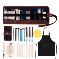 ZESTAW Narzędzi RZEŹBIARSKICH GLINA GIPS 37szt XXL