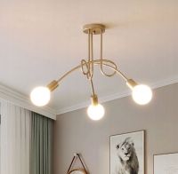 LAMPA WISZACA ZŁOTY ZYRANDOL DO SALONU E27 LOFT RETRO NOWOCZESNA DO SALONU
