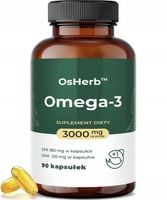OMEGA 3 3000 MG Z RYB + Witamina E TRAN OLEJ RYBI WSPOMAGA SERCE MÓZG WZROK