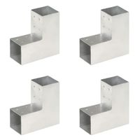 Łączniki w kształcie L, 4 szt., galwanizowany metal, 81x81 mm