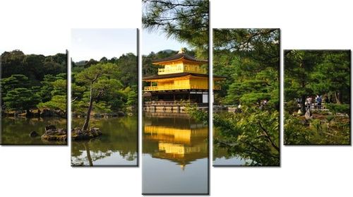 75CM 120 OBRAZ 5 ELEM ZŁOTY DOMEK MITH HUANG ŚCIENNY DRUK na Arena.pl