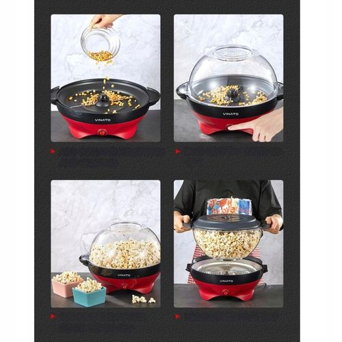 MASZYNA DO ROBIENIA POPCORNU DOMOWA AUTOMATYCZNA URZĄDZENIE MASZYNKA SZYBKA na Arena.pl