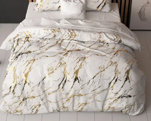 200x220 MARBLE kpl pościeli mikrofibra  z foliowym nadrukiem biały na Arena.pl