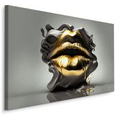 Obraz Ścienny ABSTRAKCYJNE Złote Usta Modny Wzór Efekt 3D 70cm x 50cm