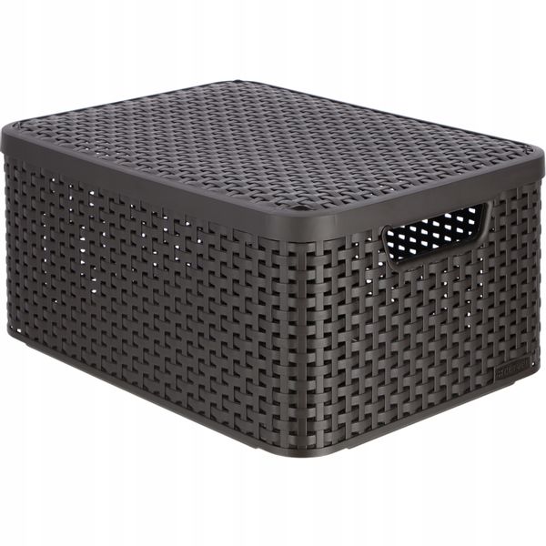 Curver Koszyk Pojemnik Z Pokrywką Do Szafy Brązowy zdjęcie 1