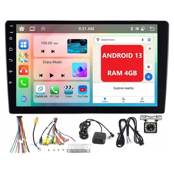Radio samochodowe 2DIN MULTIMEDIALNE 9 cali ANDROID 13 kamera BT zdjęcie 1