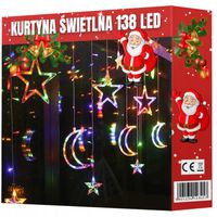 Girlanda kurtyna ŚWIETLNA z gwiazdkami LED LAMPKI gwiazdki wiszące RGB