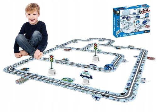 Tor dla samochodów Puzzle 44 elementy, droga dla autek na Arena.pl
