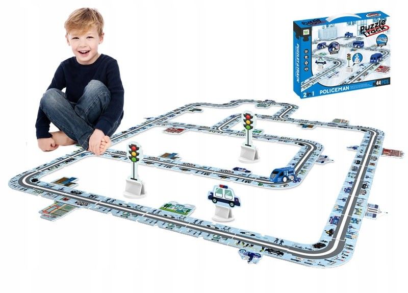 Tor dla samochodów Puzzle 44 elementy, droga dla autek zdjęcie 2