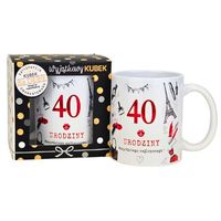 kubek na 40 urodziny dla kobiety (czerwony) 3309-ur16-40