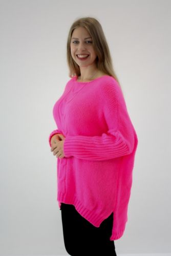 Sweter oversize warkocz Magda Różowy UNI na Arena.pl