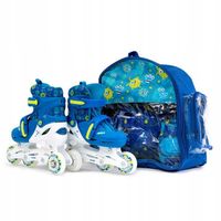 Łyżworolki regulowane 3w1 rolki wrotki + kask + ochraniacze SMJ r. 30-33