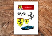 Wydruk cukrowy na tort A4 Ferrari napis DIY