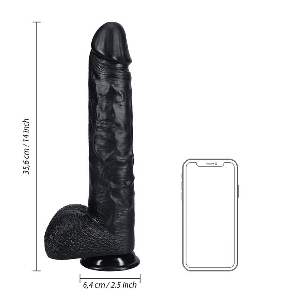 Extra Large Straight With Balls 35,5 Cm - Black zdjęcie 7