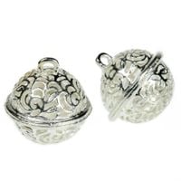Zawieszki metalowe ażurowe ozdobne DZWONECZKI 18mm srebrne 2szt.