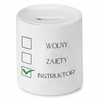Dla Instruktora Skarbonka Wolny Zajęty Instruktor Z Nadrukiem Ze Zdjęciem