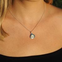 Zawieszka - Kamień Księżycowy łza w srebrze 2