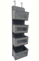 Organizer na drzwi wiszący 4 pojemne kieszenie jasnoszary zawieszany