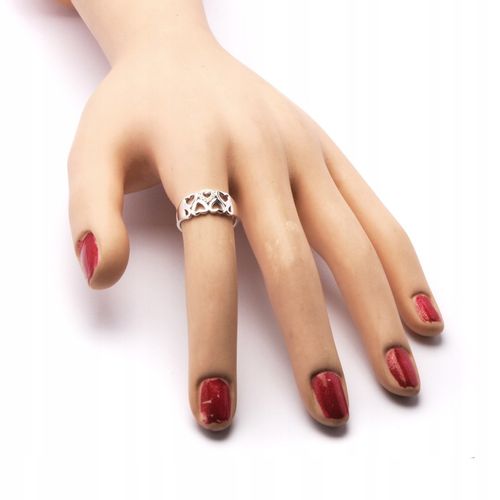 Pierścionek Obrączka Srebrna z Serduszkami na Arena.pl