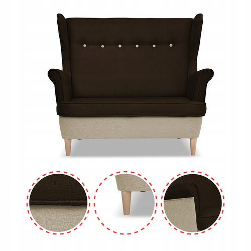 Zestaw wypoczynkowy ARI DUO sofa fotele Family Meble beżowo - brązowy na Arena.pl
