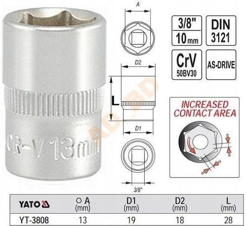 nasadka 12mm 3/8" 6k. na Arena.pl