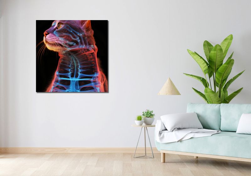 Obraz 90x90cm Anatomia Kota zdjęcie 2