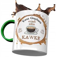 Kubek Zielony Dla Grzybiarza Strzeli Sobie Kawkę Z Nadrukiem Ze Zdjęciem