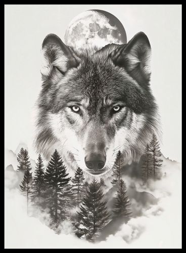 Plakat 40x55cm Wilczy Duch Lasu na Arena.pl